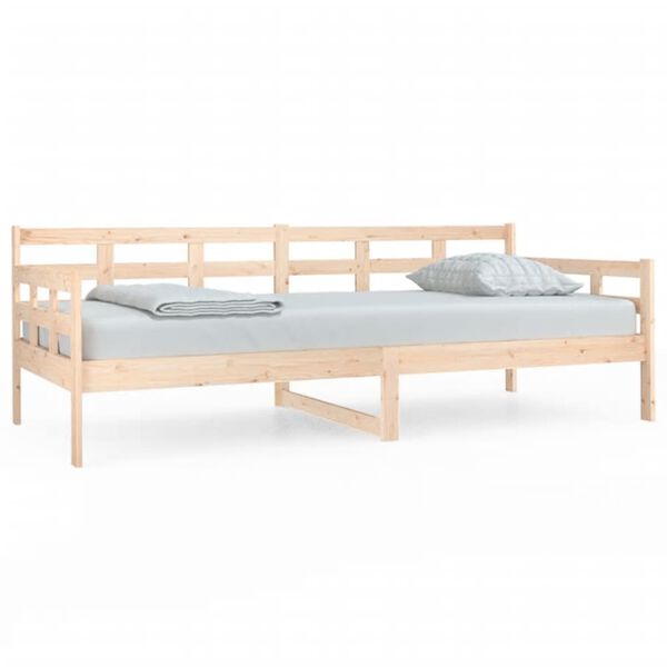 vidaXL Sof&aacute; cama sin colch&oacute;n madera maciza de pino 90x200 cm