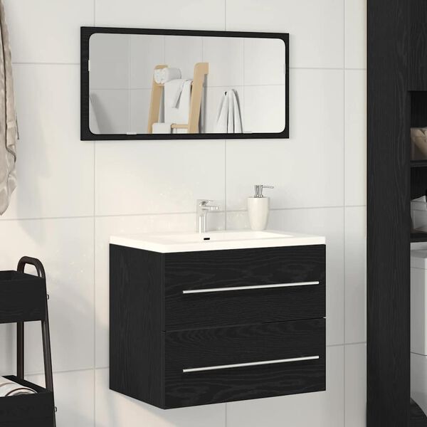 vidaXL Mueble de ba&ntilde;o para lavabo de roble negro 60x38,5x48 cm