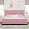 vidaXL Cama tipo Box Spring con cabecera Rosa 200 x 200 cm Terciopelo