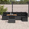 vidaXL Conjunto de sofá de jardín 7 pcs Negro Poliratán