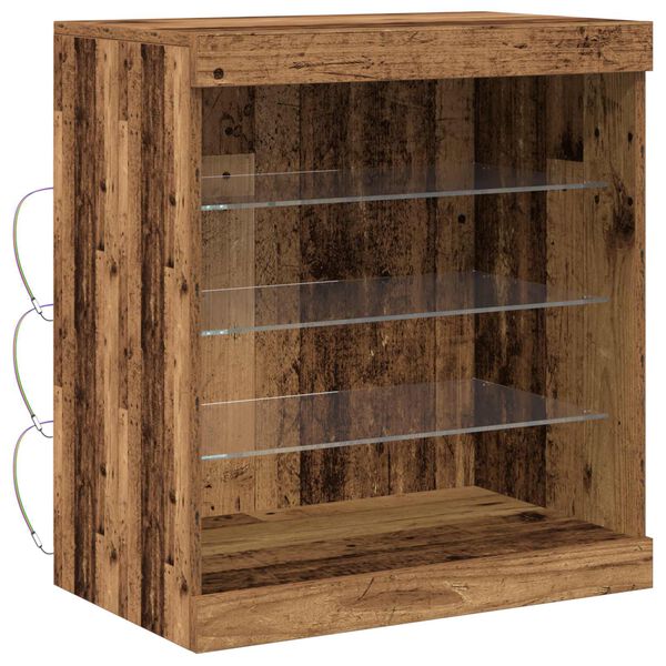 vidaXL Aparador LED Madera vieja 60,5 x 37 x 67 cm