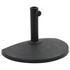 vidaXL Base de sombrilla de semic&iacute;rculo de poliresina negra 9 kg