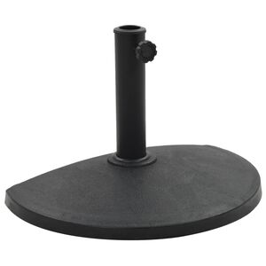 vidaXL Base de sombrilla de semic&iacute;rculo de poliresina negra 9 kg