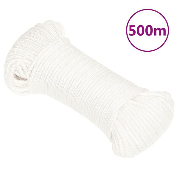 vidaXL Cuerda de barco polipropileno blanco intenso 5 mm 500 m