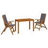 vidaXL Garden Dining Set Natural Madera de Acacia S&oacute;lida