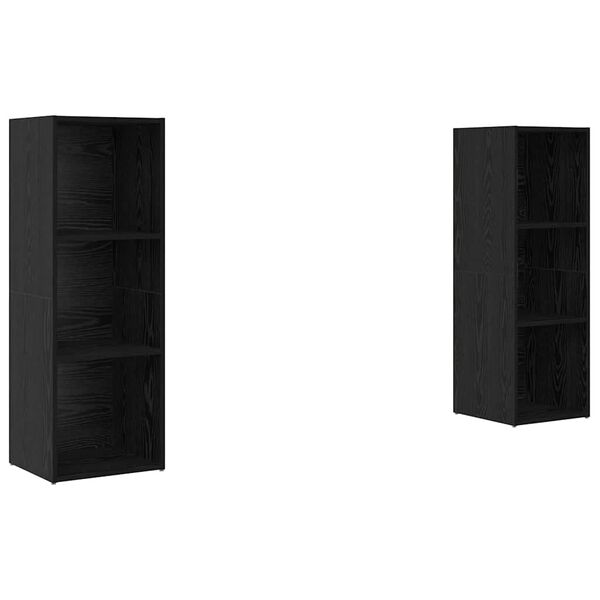 vidaXL Conjunto de mueble de TV 2 pcs Roble Negro 107 x 35 x 37 cm