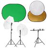 vidaXL Kit de estudio fotogr&aacute;fico con luces, fondo y reflector