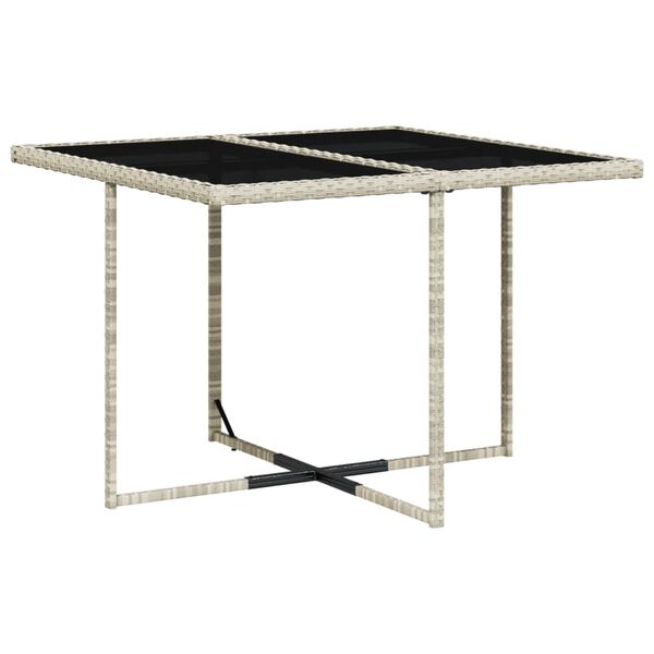 vidaXL Set comedor de jard&iacute;n 5 pzas cojines rat&aacute;n sint&eacute;tico gris claro