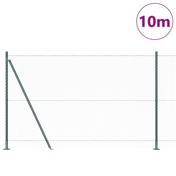vidaXL Poste de Valla Verde 10 x 1,5 m (malla de 25 mm) Acero y PVC