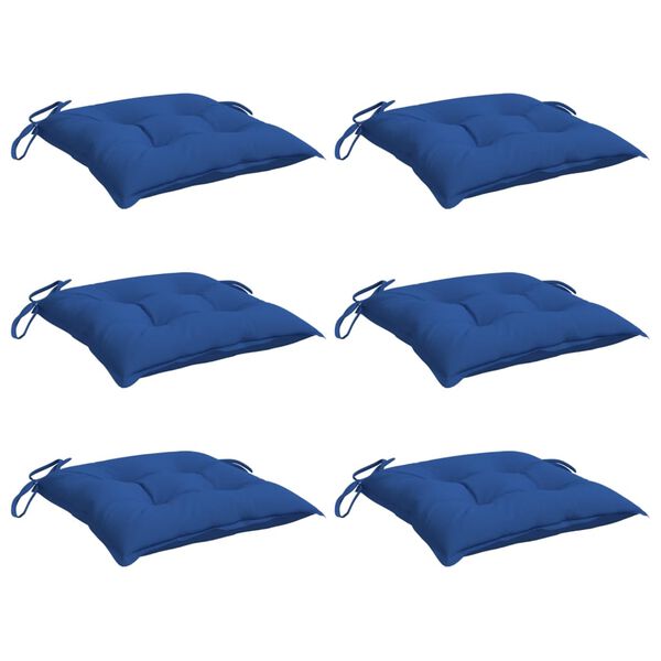 vidaXL Cojines de silla de jard&iacute;n 6 uds tela Oxford azul 40x40x7 cm