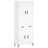 vidaXL Aparador alto madera contrachapada blanco 69,5x34x180 cm