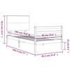 vidaXL Estructura de cama con cabecero madera maciza blanco
