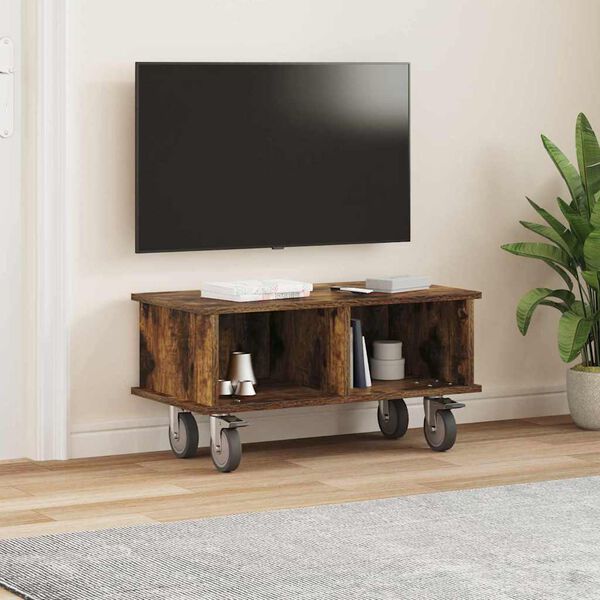 vidaXL Soporte de TV Roble ahumado 68,5 x 35 x 35 cm