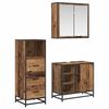 vidaXL Juego de muebles de ba&ntilde;o con caj&oacute;n 3 pcs Madera Vieja