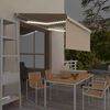 vidaXL Toldo manual retr&aacute;ctil persiana LED crema 3,5x2,5m