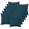 vidaXL Funda de almohada 12 pcs HEERLEN Azul 50 x 50 cm Terciopelo