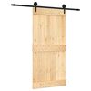 vidaXL Puerta Corredera Natural y negro 100 x 210 cm