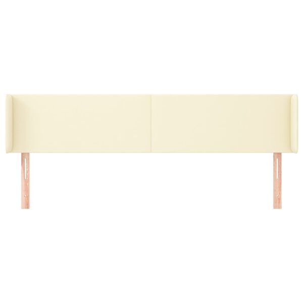 vidaXL Cabecero de cuero sint&eacute;tico color crema 163x16x78/88 cm