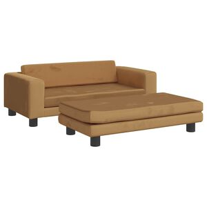 vidaXL Cama para perros con extensi&oacute;n terciopelo marr&oacute;n 100x50x30 cm