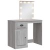 vidaXL Tocador con luces LED gris Sonoma 90x42x132,5 cm