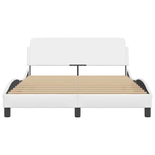 vidaXL Estructura de cama Dover cuero sintético blanco 120x200cm