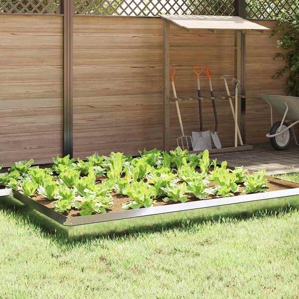 vidaXL Valla para caracoles 4 pcs Plateado 50 x 3,5 x 25 cm