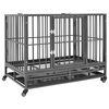 vidaXL Jaula de perro resistente con ruedas acero 92x62x76 cm