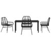 vidaXL Conjunto de Comedor de Jardín 5 pcs Negro ratán sintético
