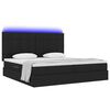 vidaXL Cama con almacenamiento y LED Negro 200 x 200 cm Poli&eacute;ster