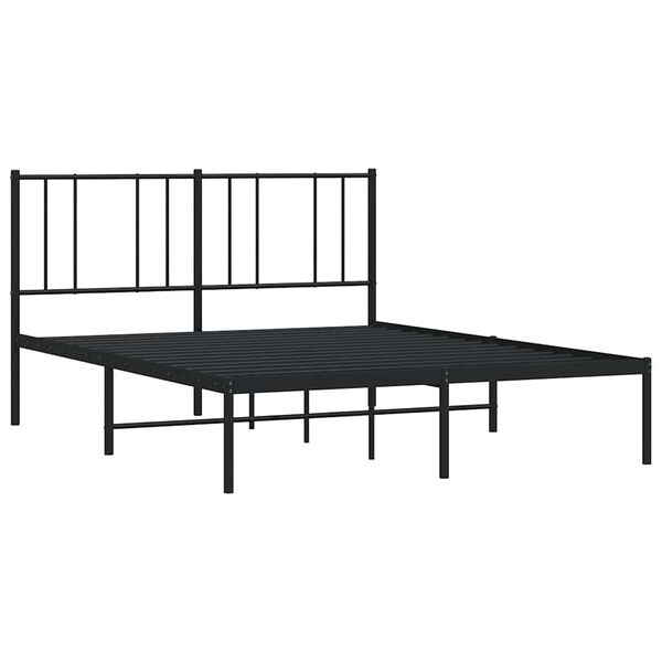 vidaXL Estructura cama sin colch&oacute;n con cabecero metal negro 120x190 cm