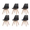 vidaXL Sillas de comedor 6 unidades pl&aacute;stico negro