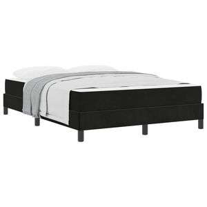 vidaXL Cama tipo Box Spring con colch&oacute;n Negro 160 x 210 cm tela