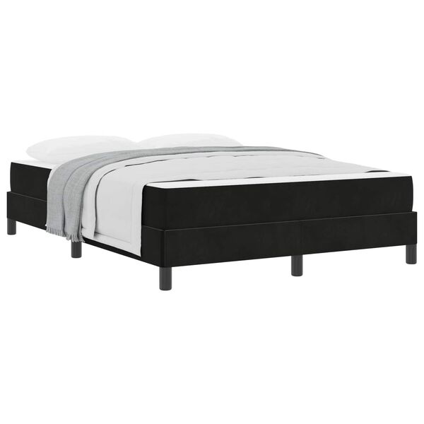 vidaXL Cama tipo Box Spring con colch&oacute;n Negro 160 x 210 cm tela