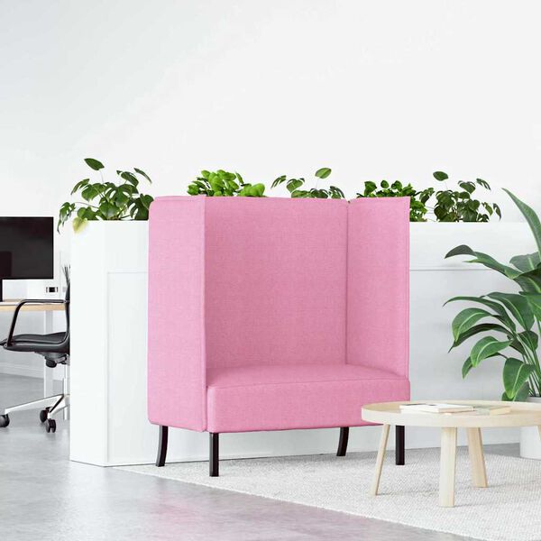 vidaXL Sofa de Espalda Alta 101cm Rosa tela