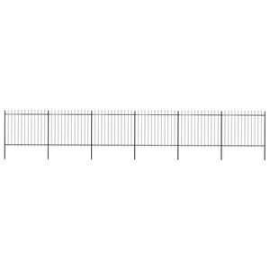 vidaXL Valla de jard&iacute;n con punta de lanza de acero 1005x150 cm negra