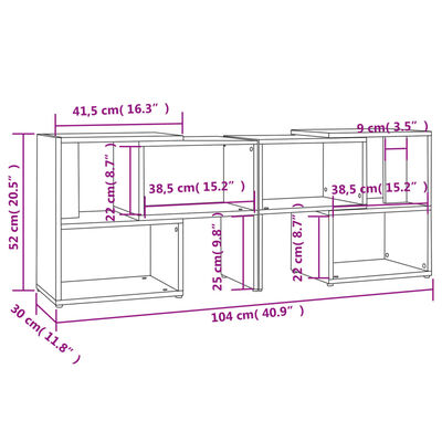 vidaXL Mueble de TV madera contrachapada gris hormigón 104x30x52 cm
