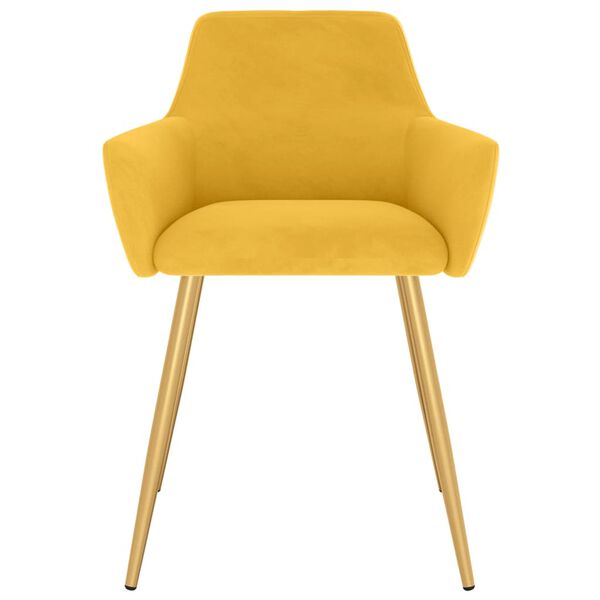 vidaXL Sillas de comedor 4 unidades terciopelo amarillo