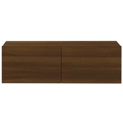 vidaXL Muebles de pared para TV 2 uds madera roble marrón 100x30x30 cm