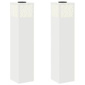 vidaXL Luz de camino LED solar 2 uds. Blanco C&aacute;lido 18 x 18 x 80 cm