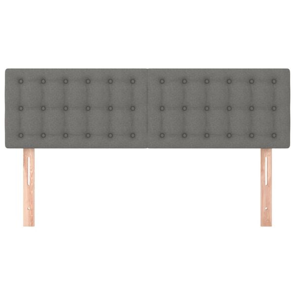 vidaXL Cabeceros tela gris oscuro 144x5x78/88 cm