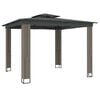vidaXL Cenador con doble techo de tela gris antracita 2,94x2,94 m