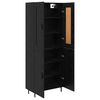vidaXL Aparador alto 2 pcs Roble Negro Madera de ingenier&iacute;a