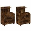 vidaXL Mesitas de noche 2 unidades con 2 cajones roble ahumado 40x36,5x62 cm