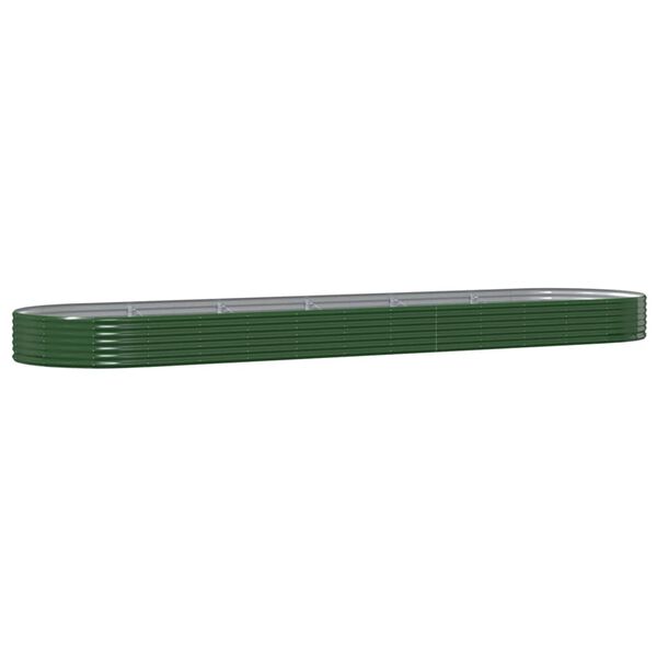 vidaXL Jardinera arriate acero galvanizado verde 523x140x36 cm