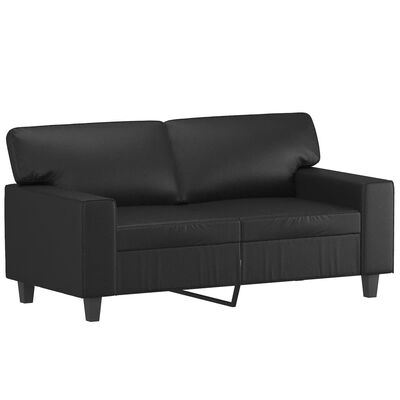 vidaXL Juego de sofás con cojines 2 piezas cuero sintético negro