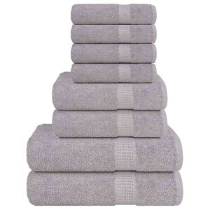 vidaXL Juego de toallas FROGN 8 piezas gris 360 g/m&sup2;