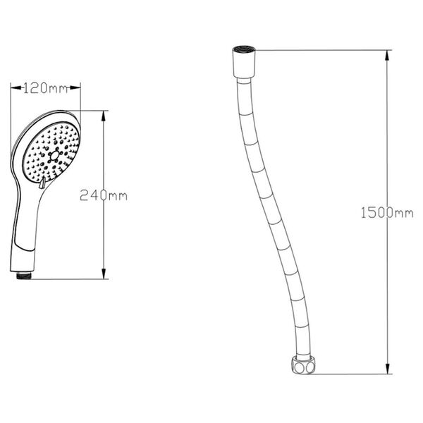 SCH&Uuml;TTE Set de alcachofa de ducha BROADWAY blanco cromado