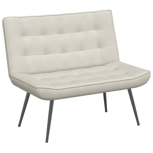 vidaXL Banco de terciopelo color crema 110x74x84 cm