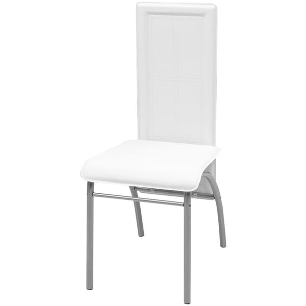 vidaXL Sillas de comedor 2 unidades cuero sint&eacute;tico blanco