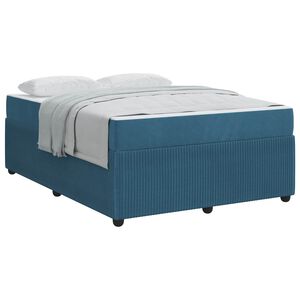 vidaXL Estructura de cama con colch&oacute;n Azul 160 x 200 cm tela